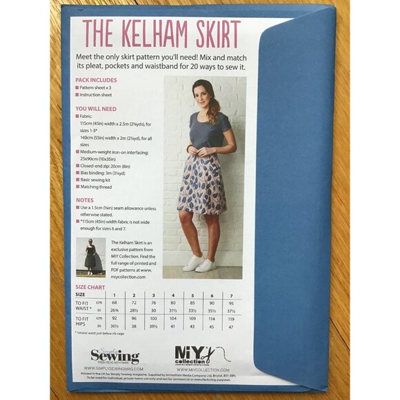 Misses Skirt Pattern UNCUT The Kelham Skirt Size 2 - 18 - Picture 5 of 6